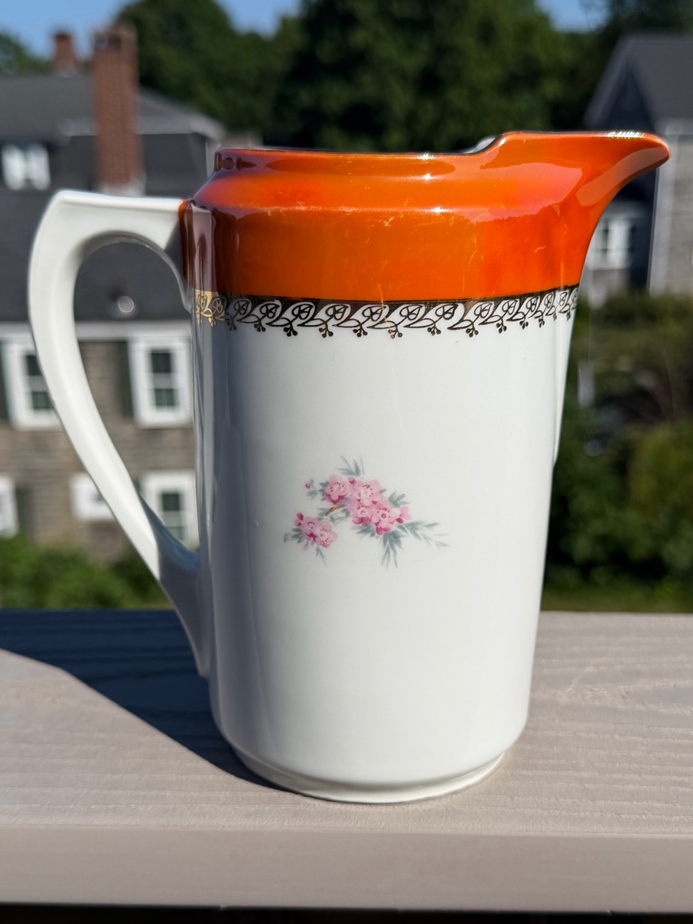 Vintage PK Unity German Porcelain Lusterware Bird & Floral Pitcher - Picture 5 of 11
